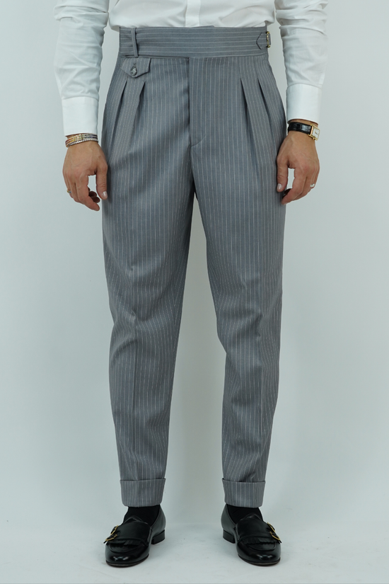 Gurkha elegant gessato grigio chiaro