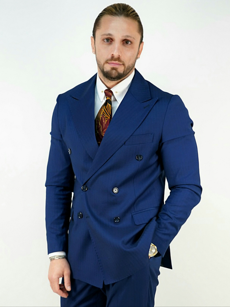 Giacca Doppio Petto Lancia - Linea Harmonious | Blu Zaffiro