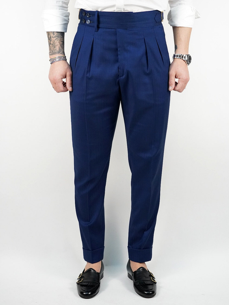 Gurkha Blu Zaffiro con 4 bottoni e fibbie stringenti laterali