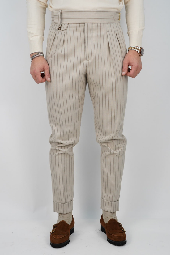 Gurkha elegant gessato panna