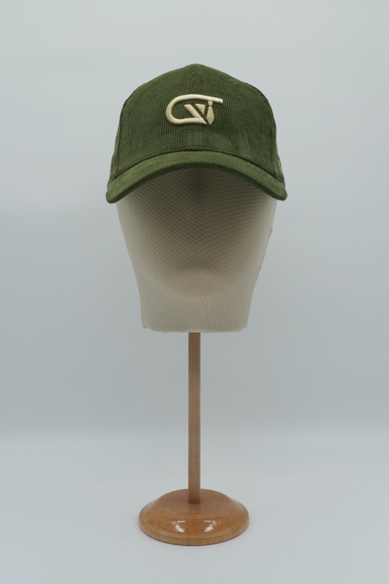 Cappello da baseball GT in velluto a coste verde oliva