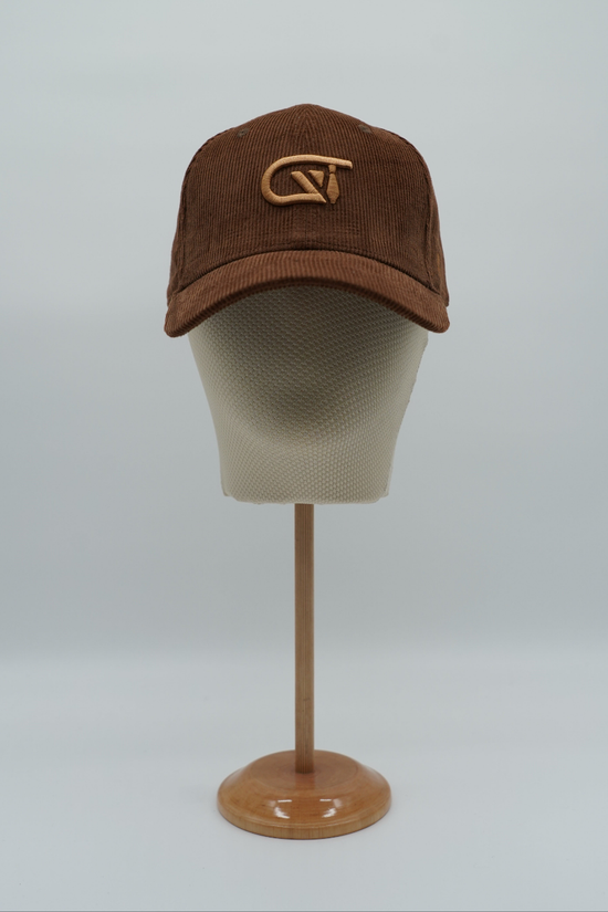 Cappello da baseball GT in velluto a coste marrone
