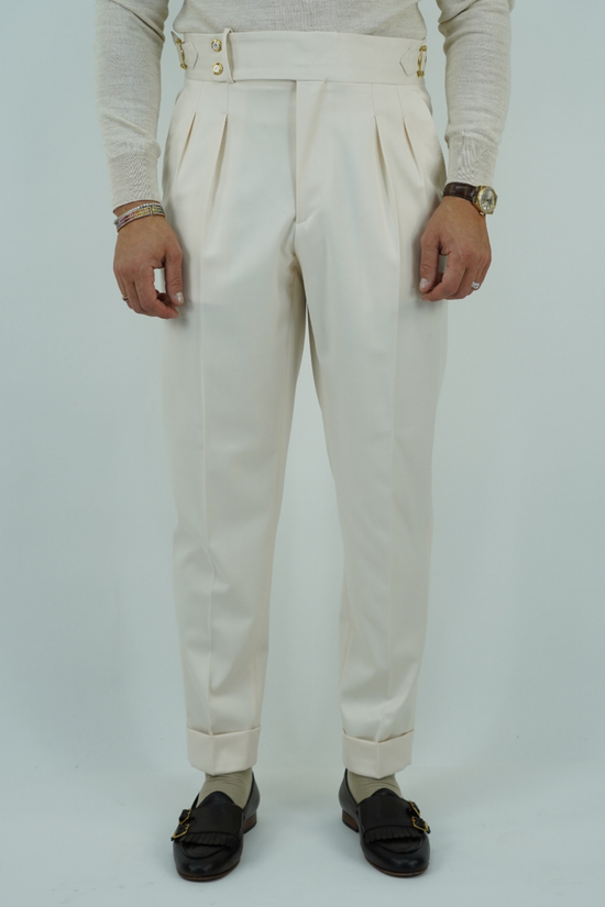 Gurkha panna con bottoni oro e fibbie stringenti laterali