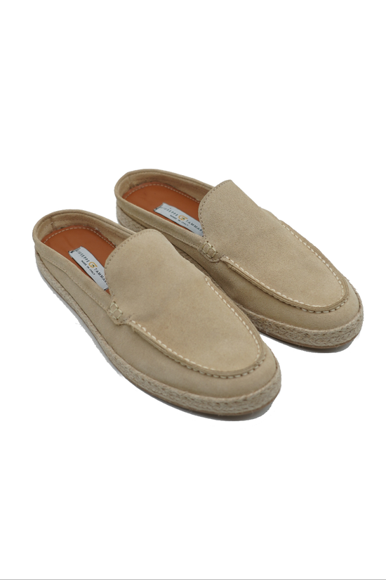 Sabot in pelle scamosciata beige