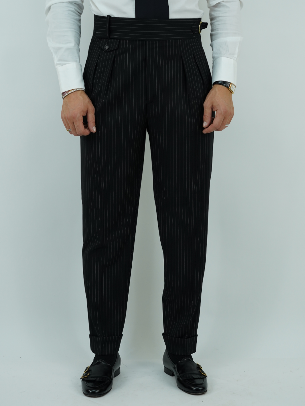 Gurkha elegant gessato nero