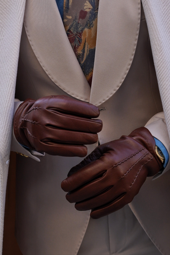 Guanto classic in pelle di capra cuoio