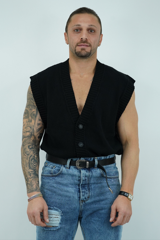 Gilet smacchinato nero