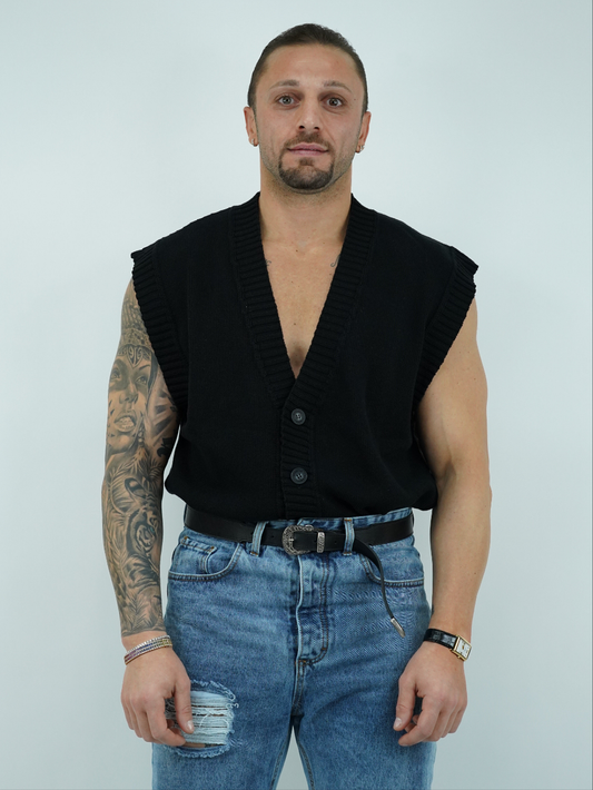 Gilet smacchinato nero