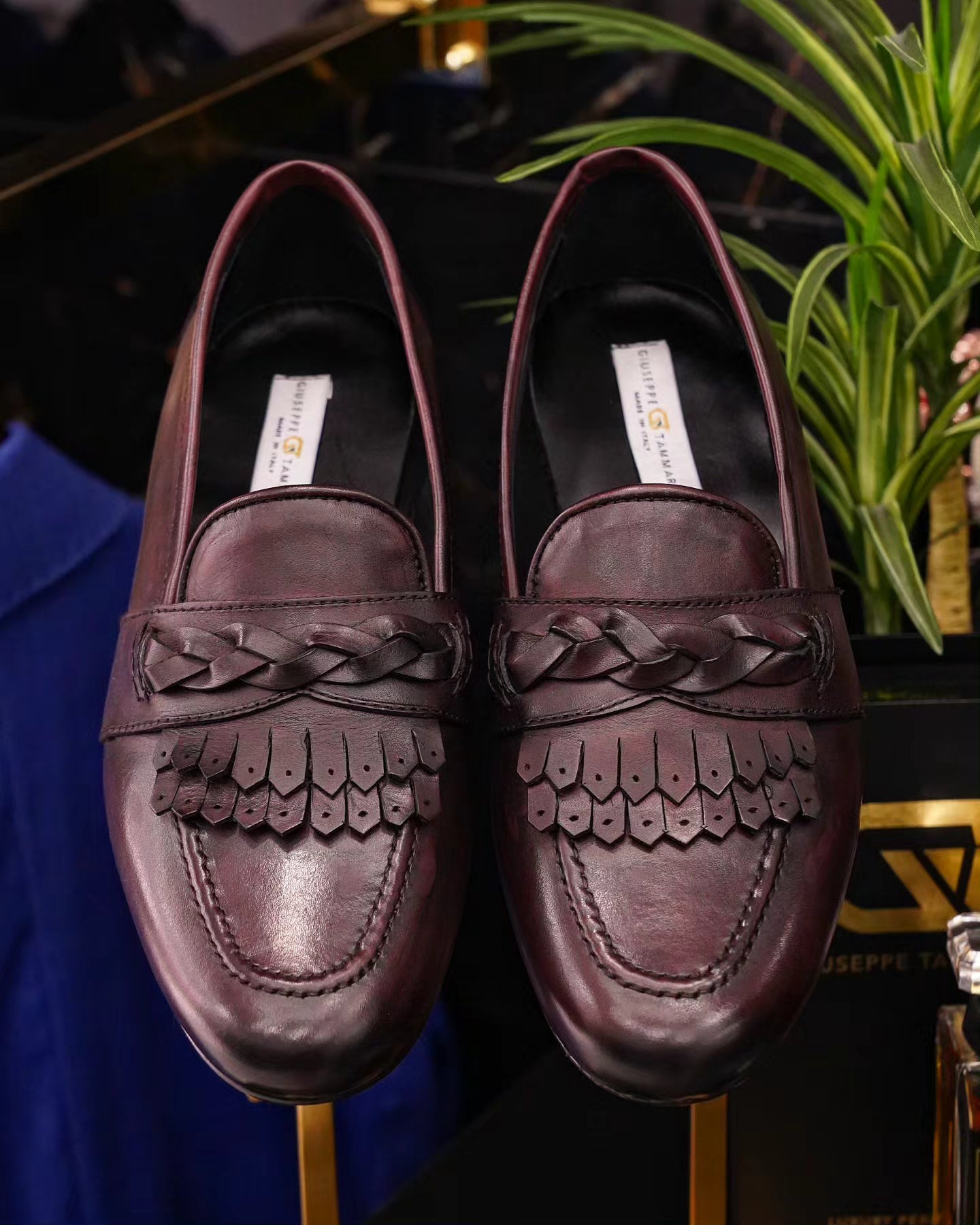 Mocassini treccia bordeaux