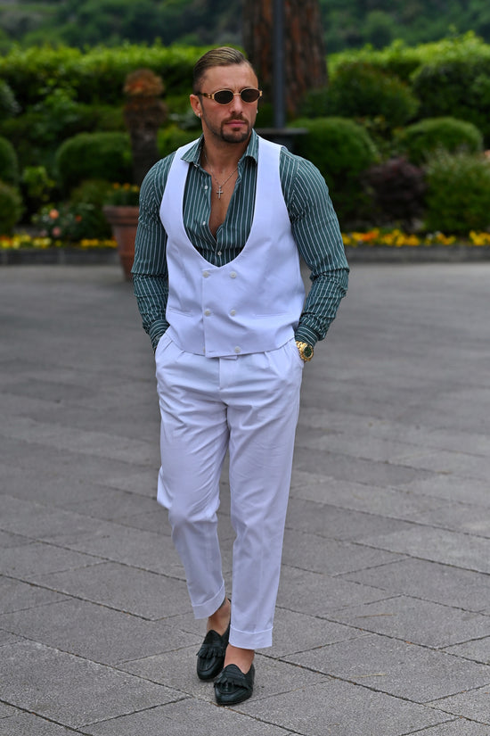 Panciotto doppiopetto 6 bottoni santorini bianco