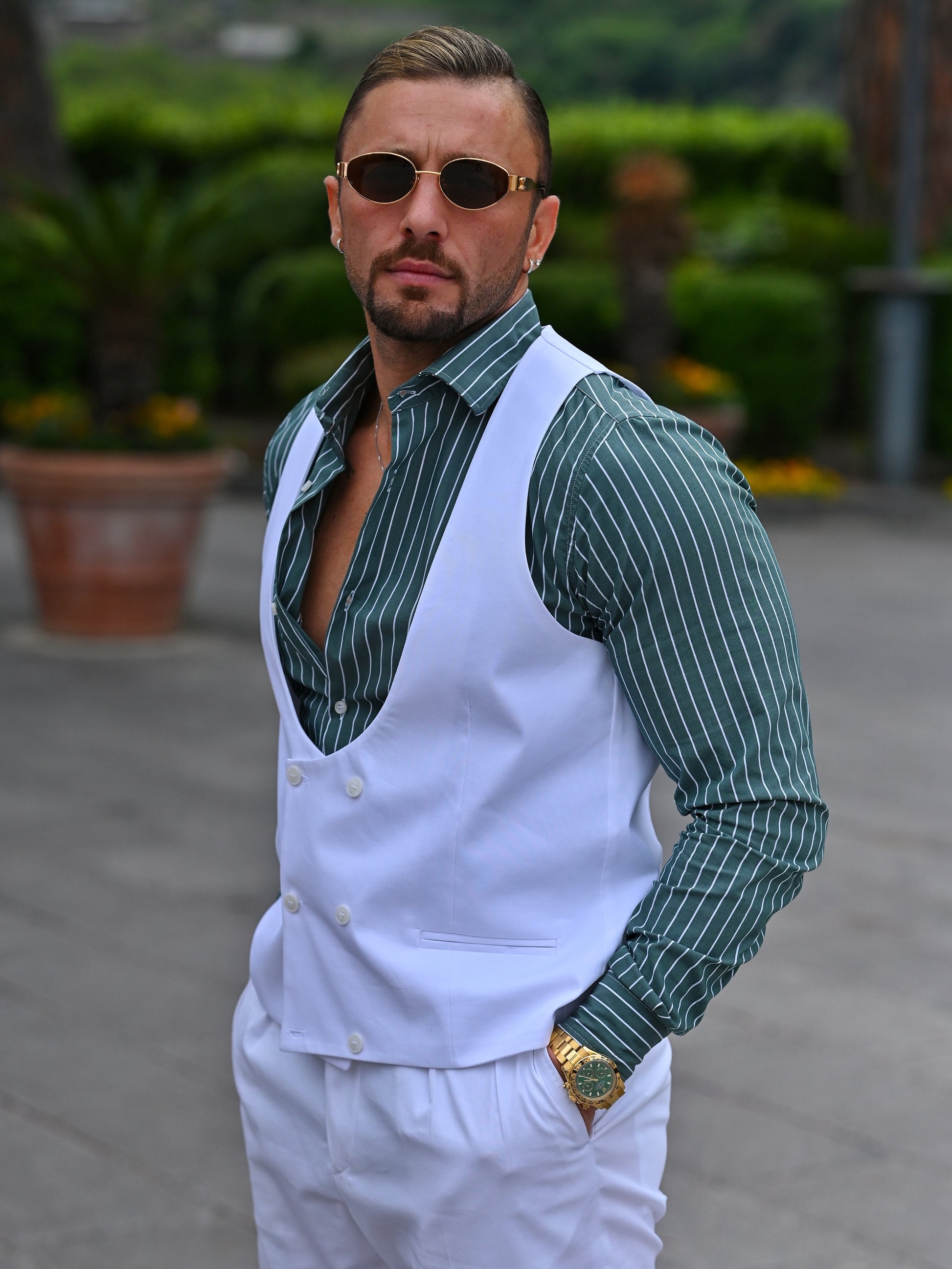 Panciotto doppiopetto 6 bottoni santorini bianco