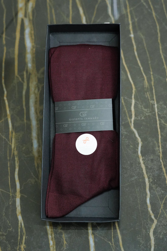Calza Lunga Filo di Scozia - Maglia liscia | Bordeaux