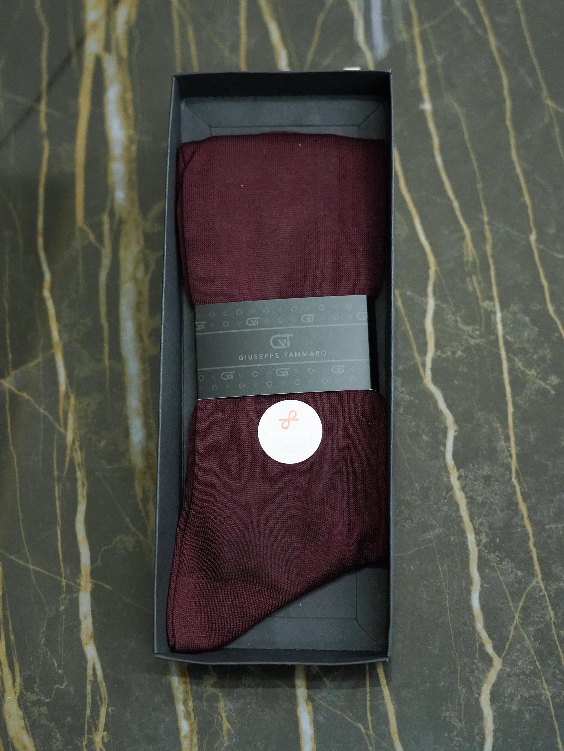 Calza Lunga Filo di Scozia - Maglia liscia | Bordeaux