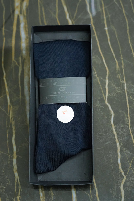 Calza Lunga Filo di Scozia - Maglia liscia | Blu scuro