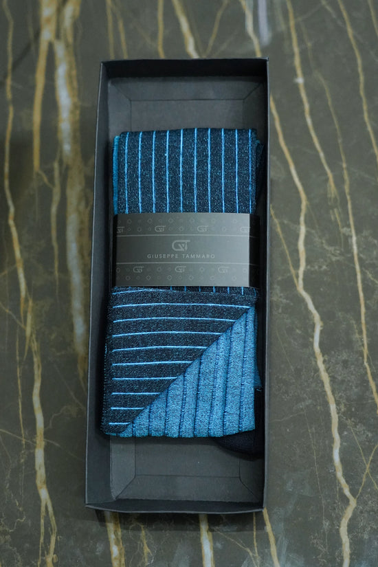 Calza Lunga Comfort - Cotone Premium | Blu/Turchese