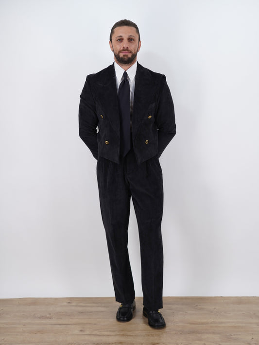 Giacca Cropped Doppiopetto in Velluto - Linea Extensive | Nero