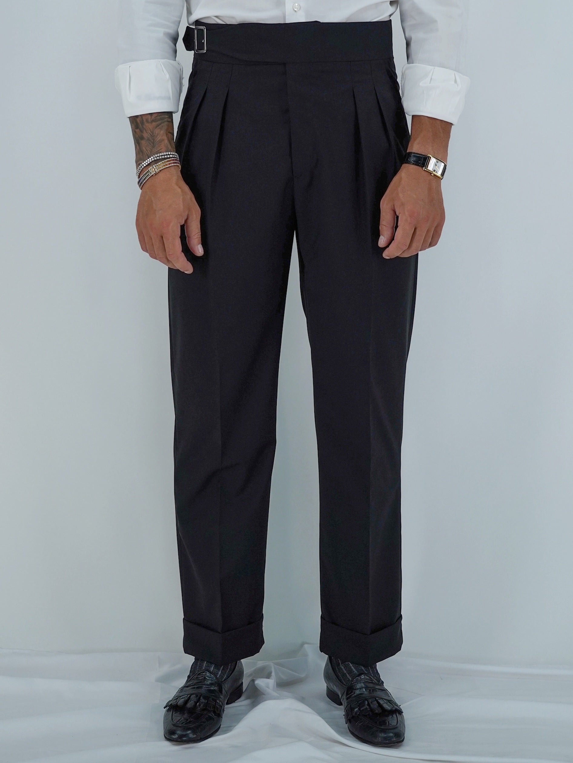 Gurkha Heritage Con Fibbia Laterale - Fondo 22/25cm | Doppia Fibbia Regolabile | Nero Corvino