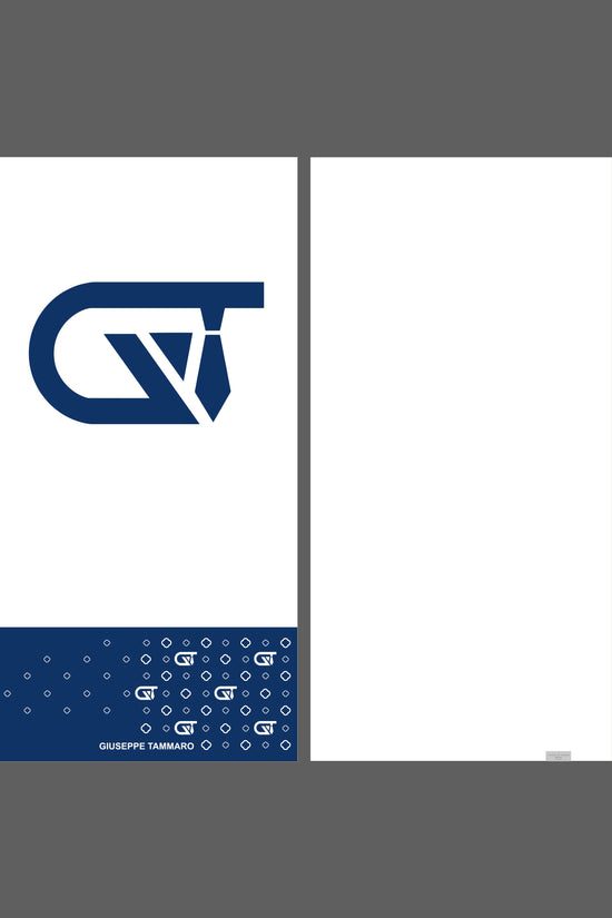 Telo mare monogram 180x90cm in microfibra bianco/blu