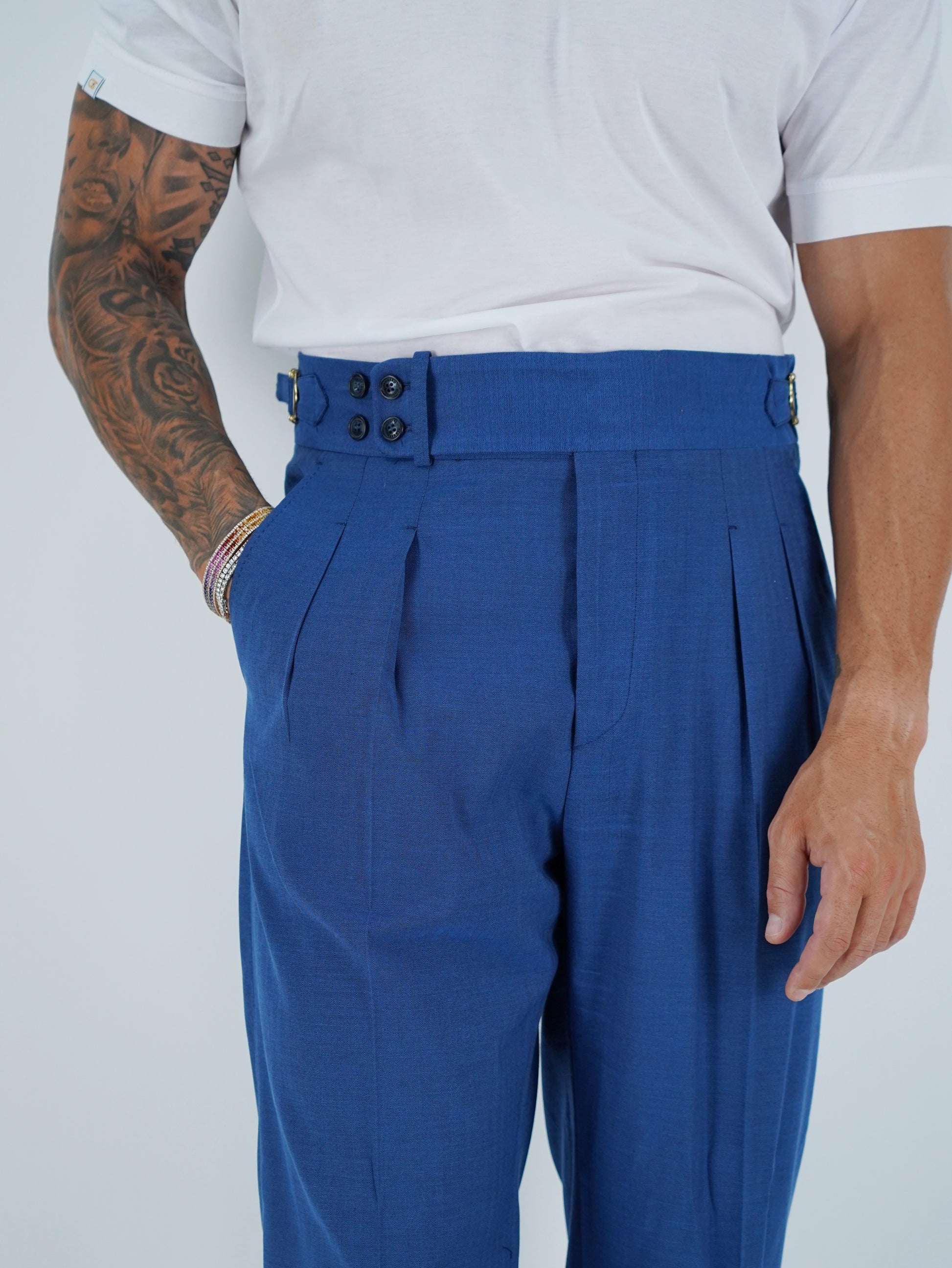 Gurkha Heritage Con Fibbia Laterale - Fondo 22/25cm | Doppia Fibbia Regolabile | Solaro Blu Oceano