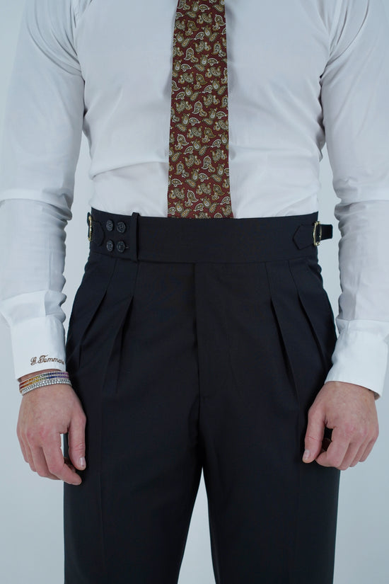 Gurkha Signature 4 bottoni - Fondo 17/20cm | Doppia Fibbia Regolabile | Nero Corvino