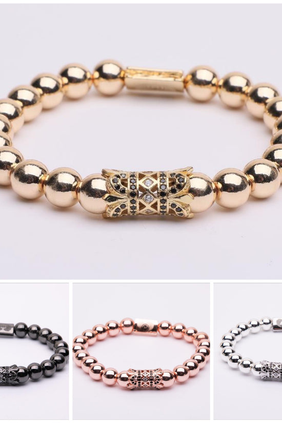 Bracciale in metallo doppia corona