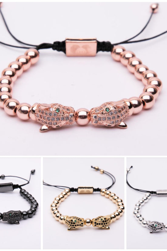 Bracciale in metallo modello doppia pantera