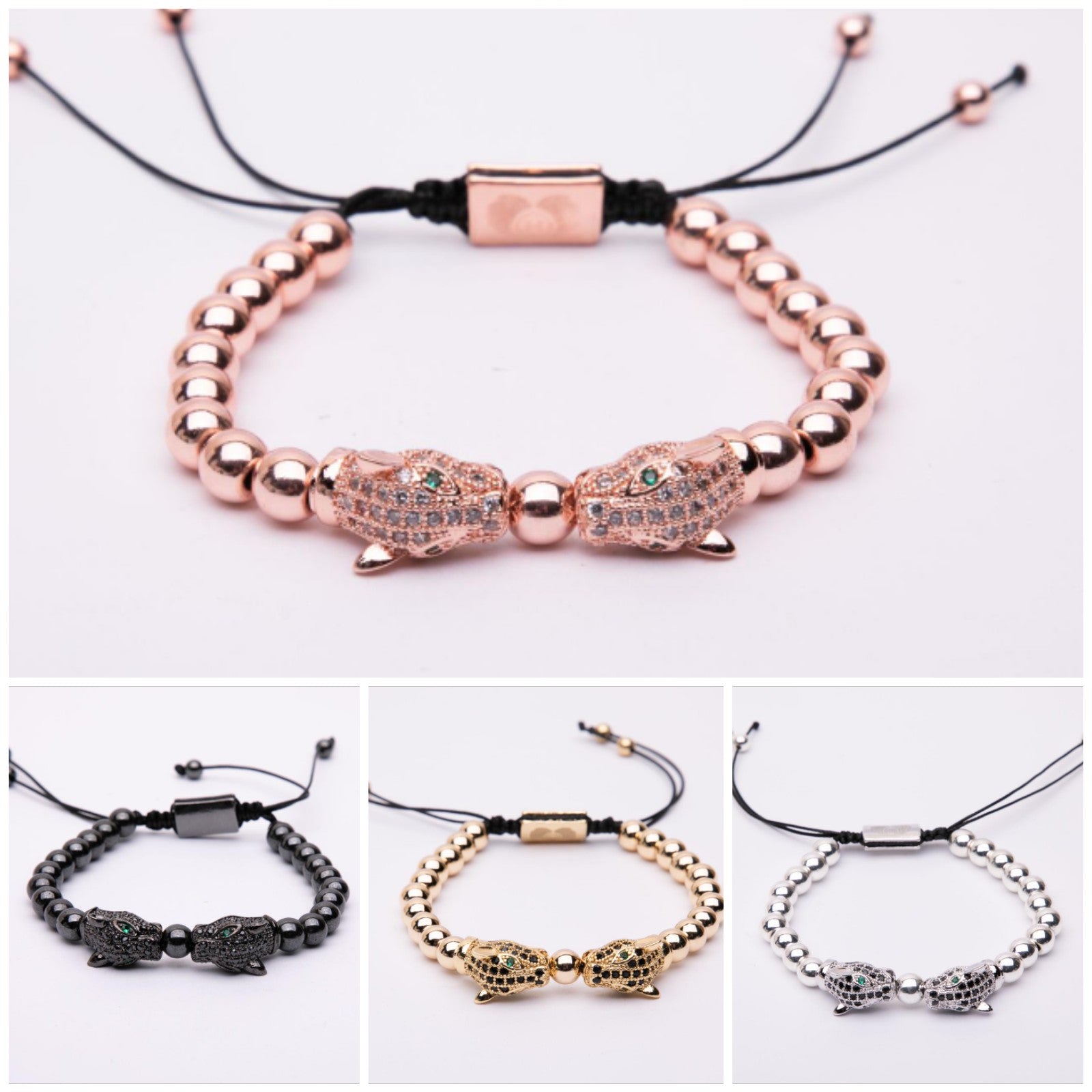 Bracciale in metallo modello doppia pantera