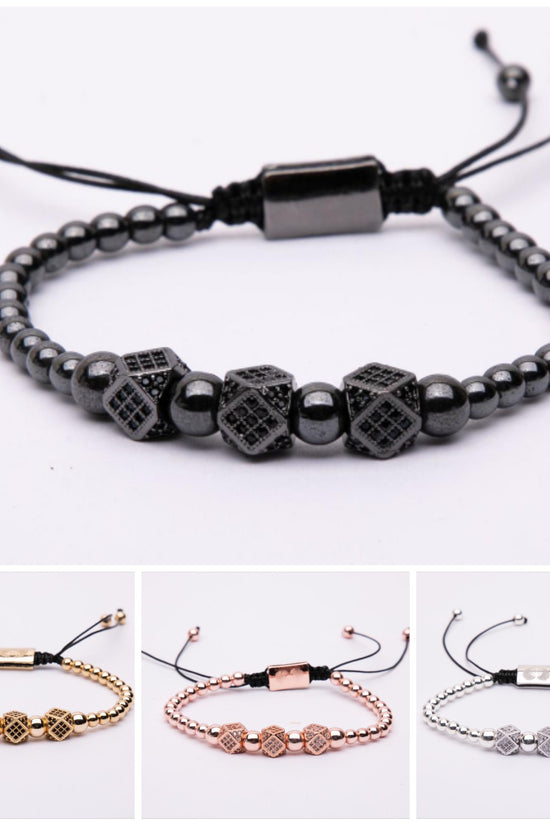 Bracciale in metallo modello cubico