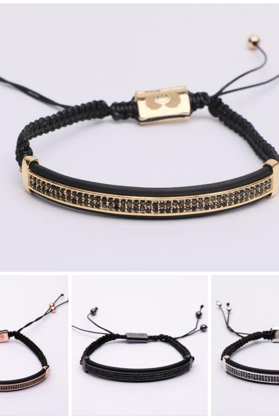 bracciale in metallo e cotone