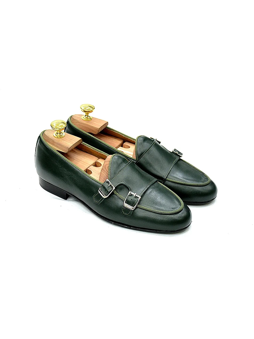 Mocassino doppia fibbia verde