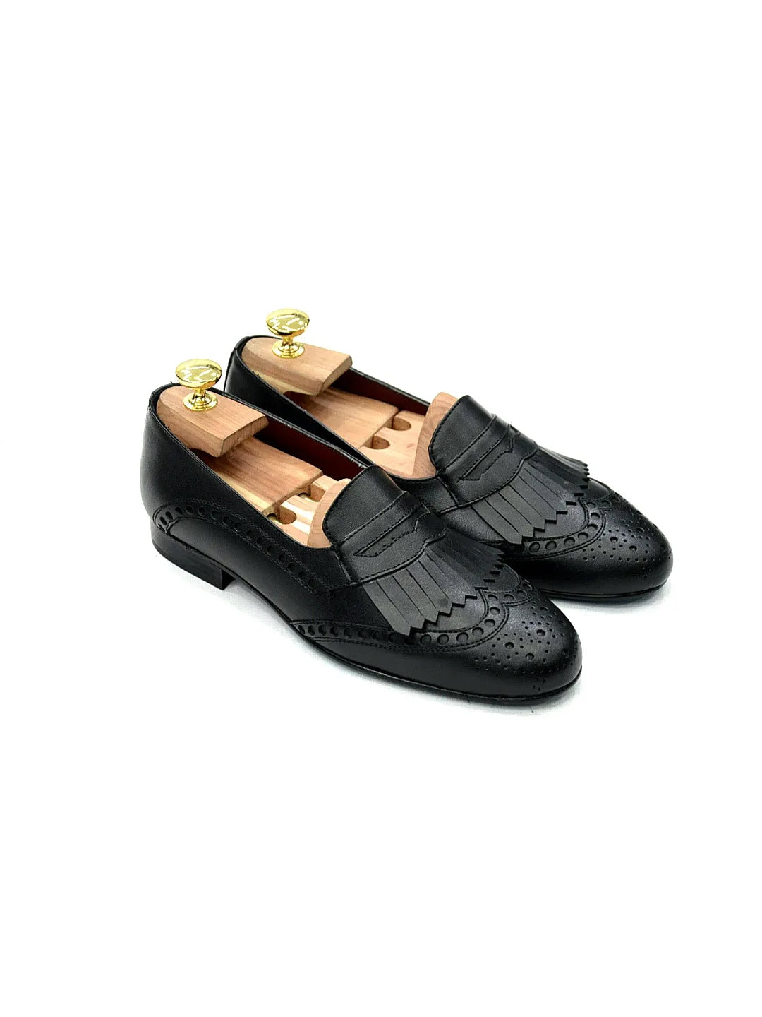Mocassino inglese Nero con Frange