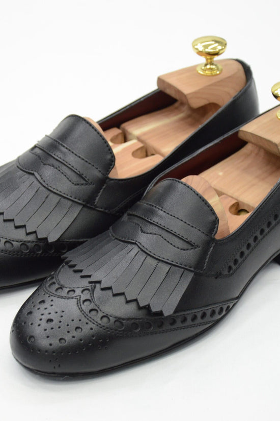 Mocassino inglese Nero con Frange