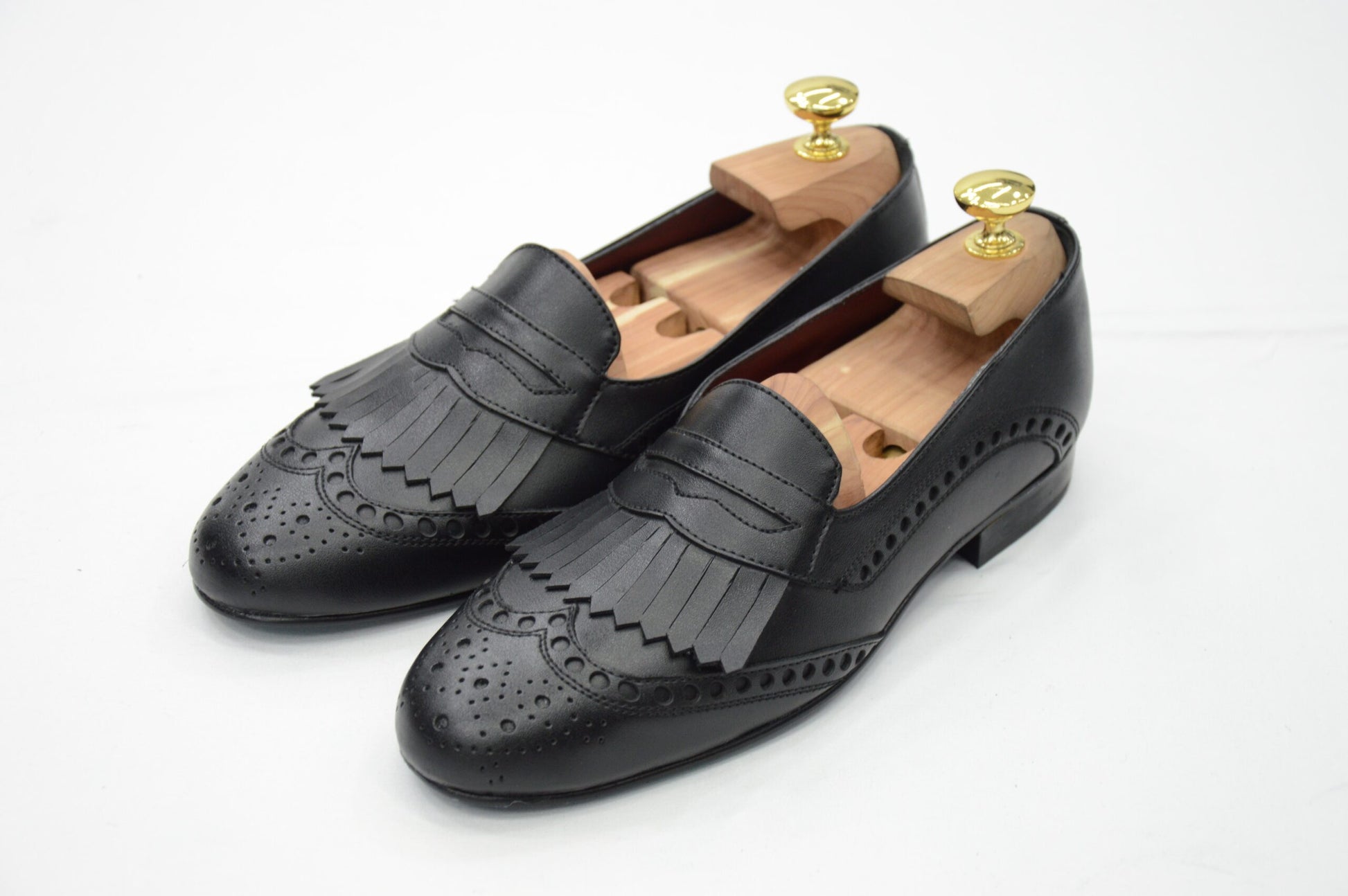 Mocassino inglese Nero con Frange