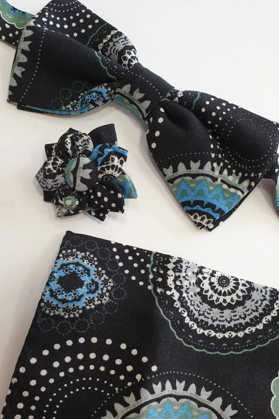 Set papillon, pochette e spilla fantasy