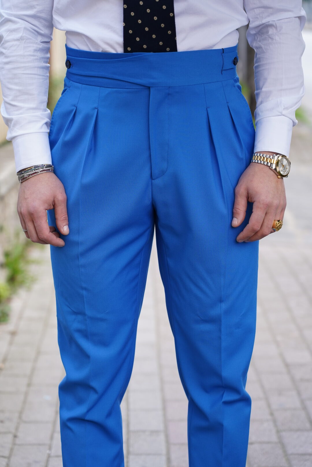 Gurkha azzurro intenso doppia abbottonatura