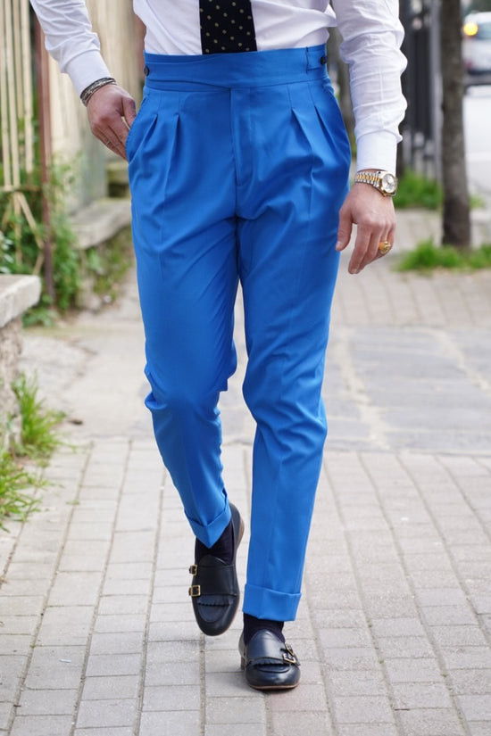 Gurkha azzurro intenso doppia abbottonatura