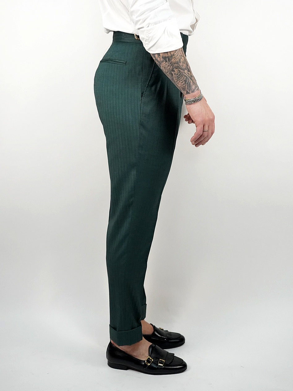 Gurkha Verde Smeraldo con 4 bottoni e fibbie stringenti laterali