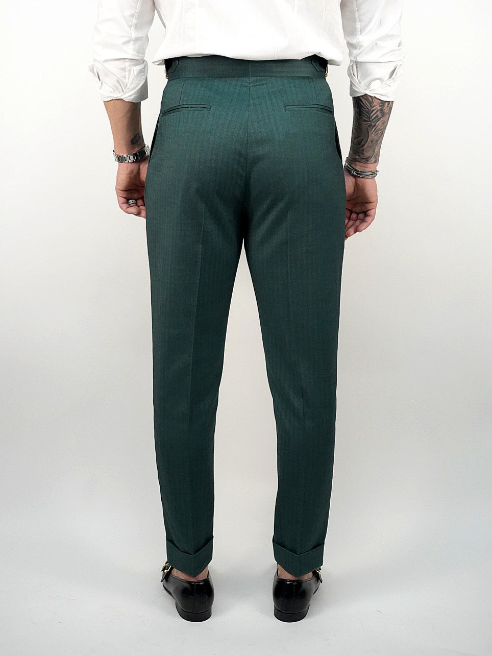 Gurkha Verde Smeraldo con 4 bottoni e fibbie stringenti laterali