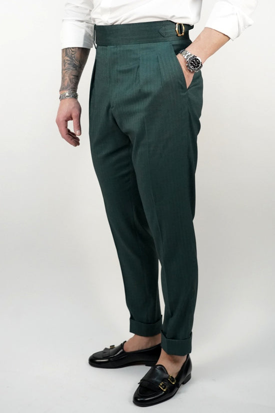 Gurkha Verde Smeraldo con 4 bottoni e fibbie stringenti laterali