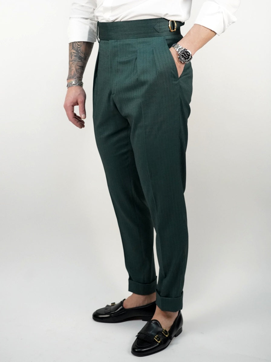 Gurkha Verde Smeraldo con 4 bottoni e fibbie stringenti laterali