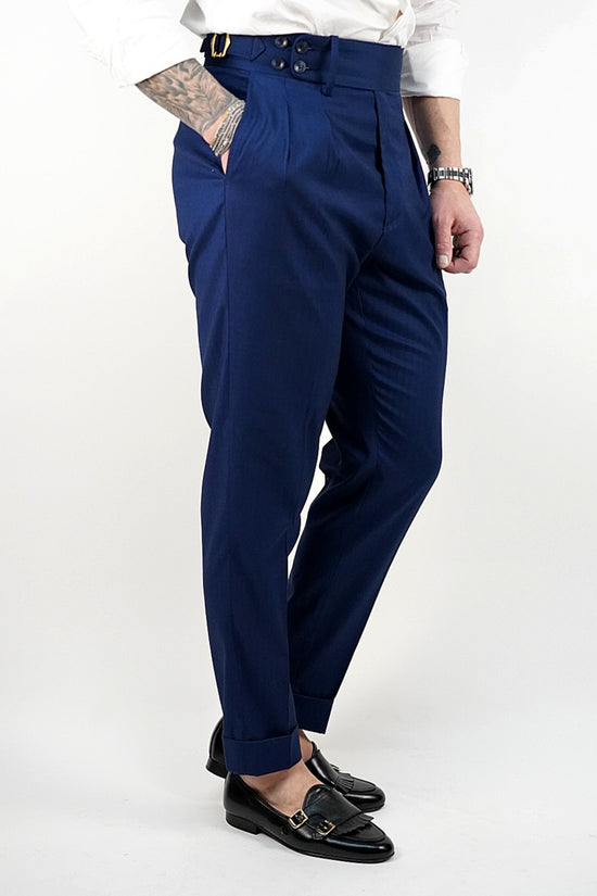 Gurkha Blu Zaffiro con 4 bottoni e fibbie stringenti laterali