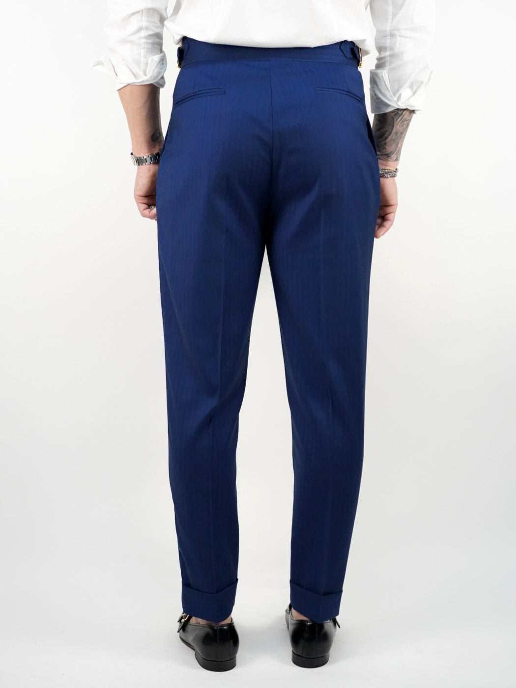 Gurkha Blu Zaffiro con 4 bottoni e fibbie stringenti laterali