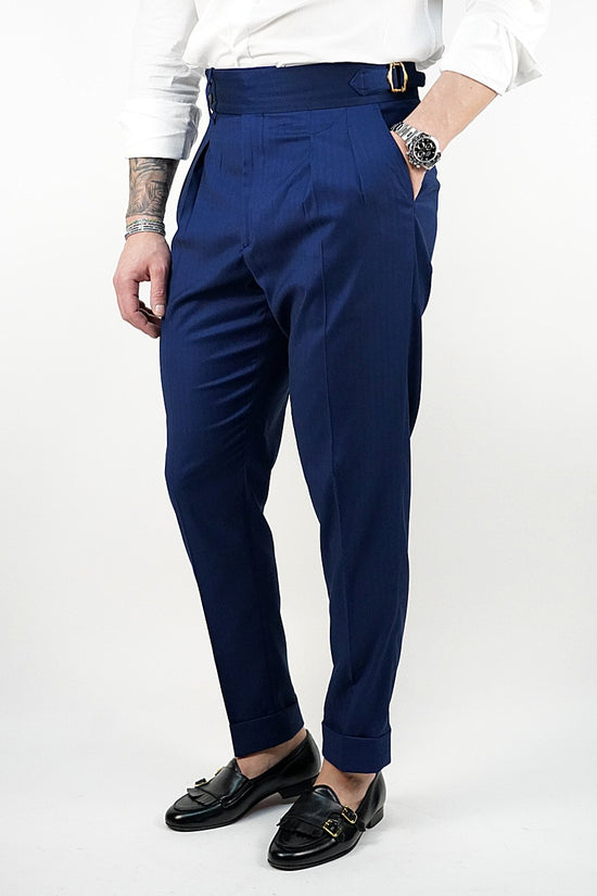 Gurkha Blu Zaffiro con 4 bottoni e fibbie stringenti laterali