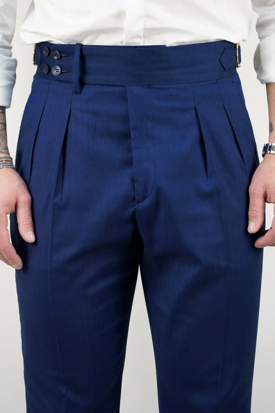 Gurkha Blu Zaffiro con 4 bottoni e fibbie stringenti laterali