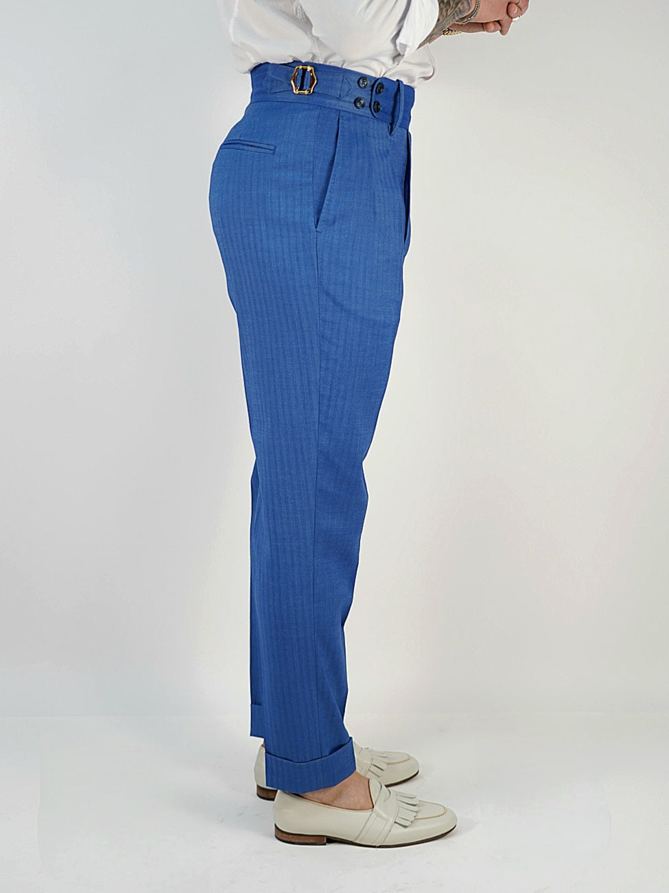 Gurkha Topazio Azzurro con 4 bottoni e fibbie stringenti laterali