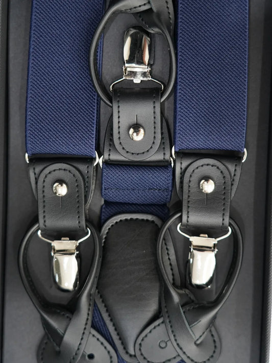 Bretelle blu doppia abbottonatura