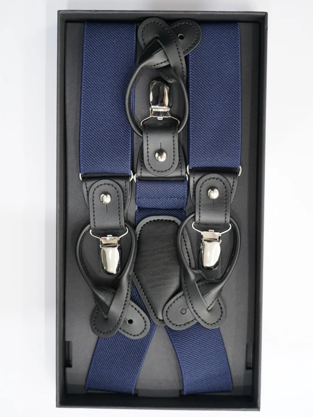 Bretelle blu doppia abbottonatura