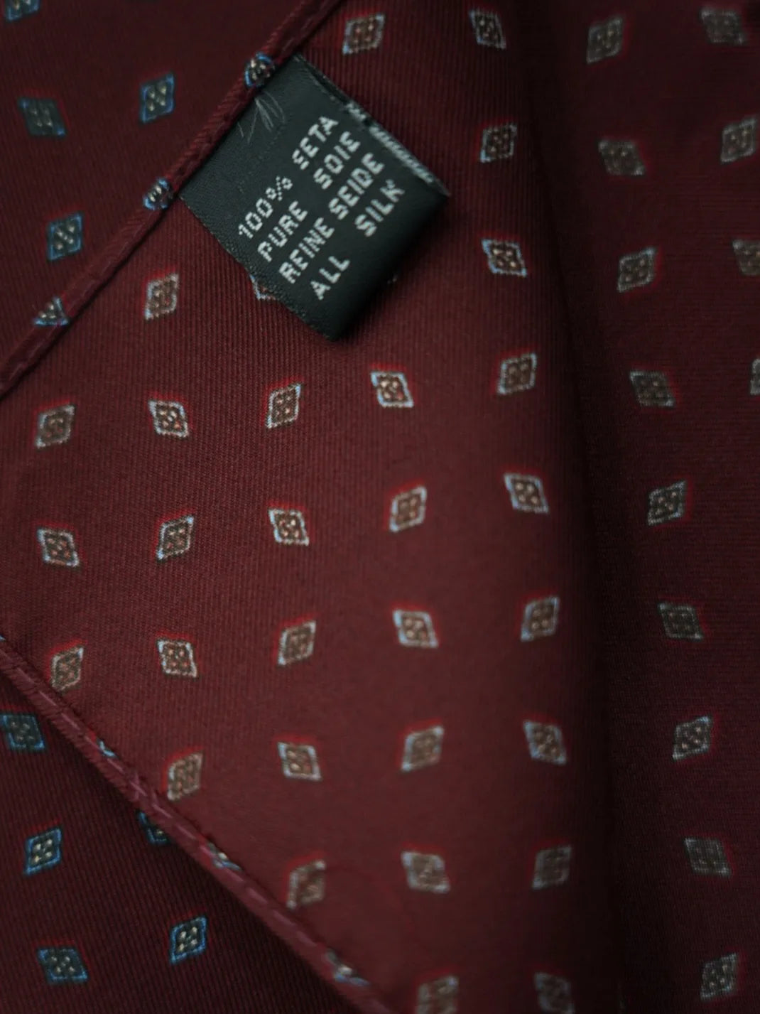 Pochette in seta fantasy bordeaux 1