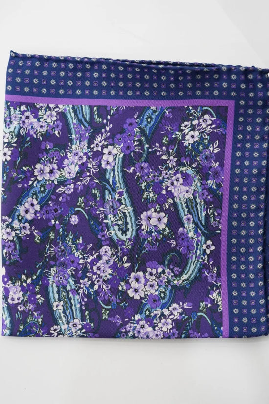 Pochette in seta fantasy viola