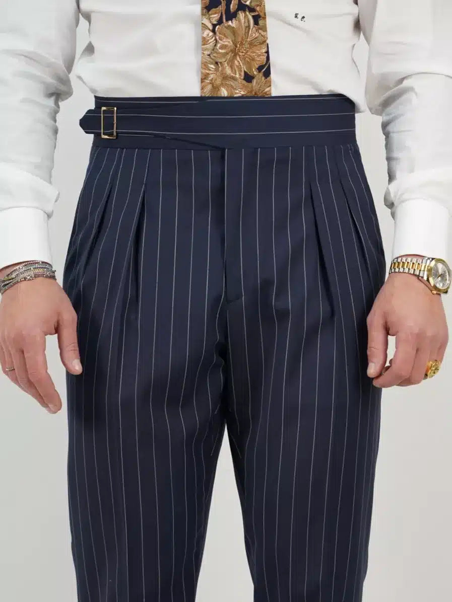 Gurkha Blu Gessato con fibbia laterale regolabile